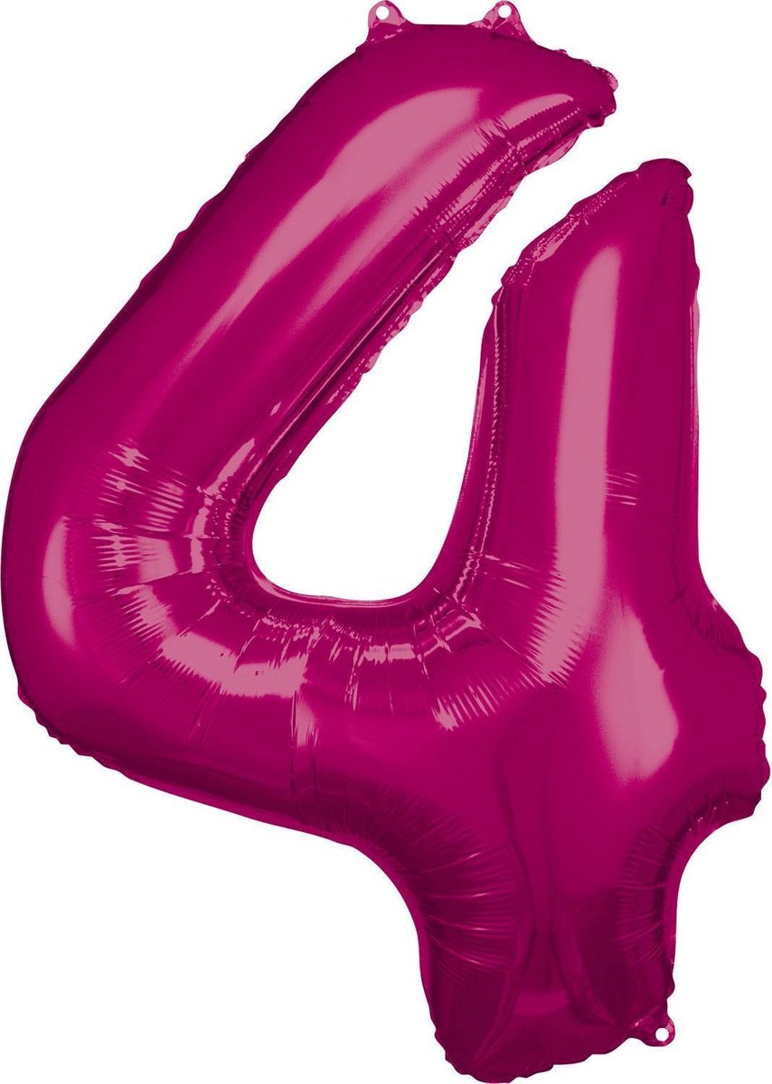Amscan Folieballon 66 X 88 Cm Nummer 4 Roze