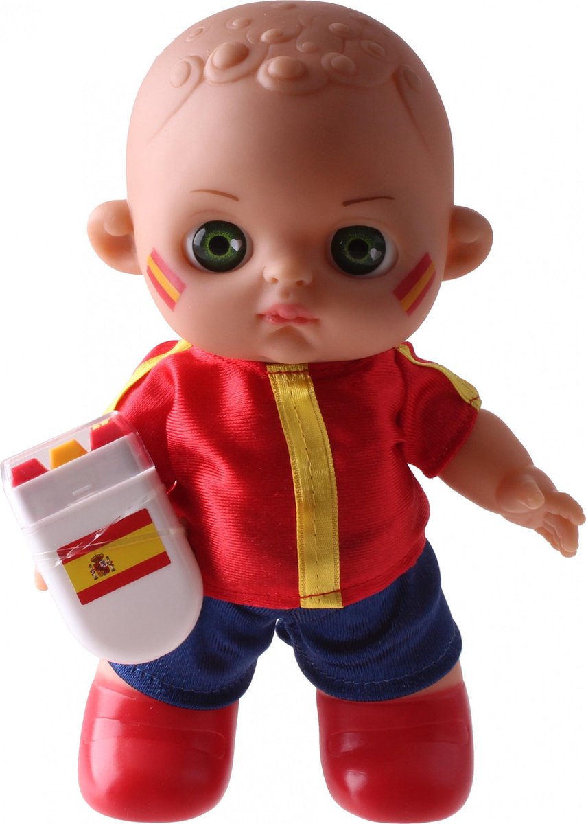 Falca Voetbalbaby Met Schmink Spanje 20 Cm