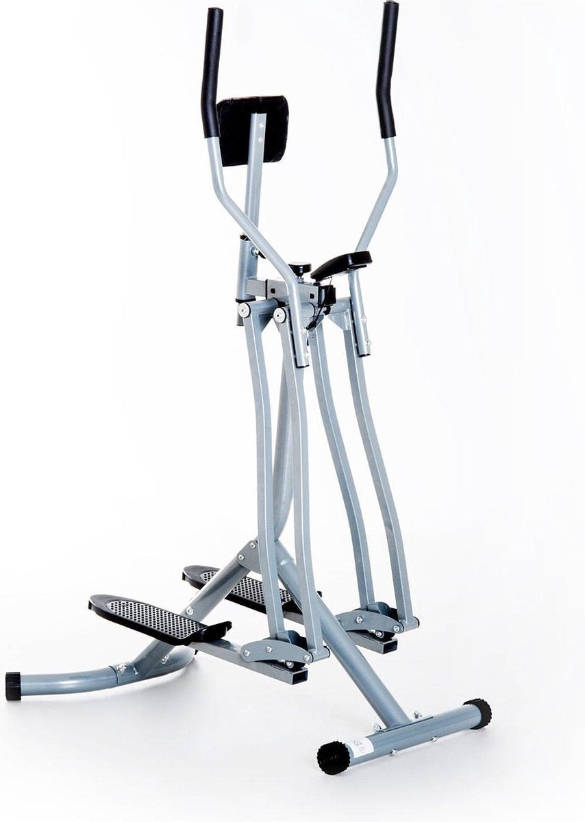 HOMdotCOM Crosstrainer ergometer met LCD display staal zilver