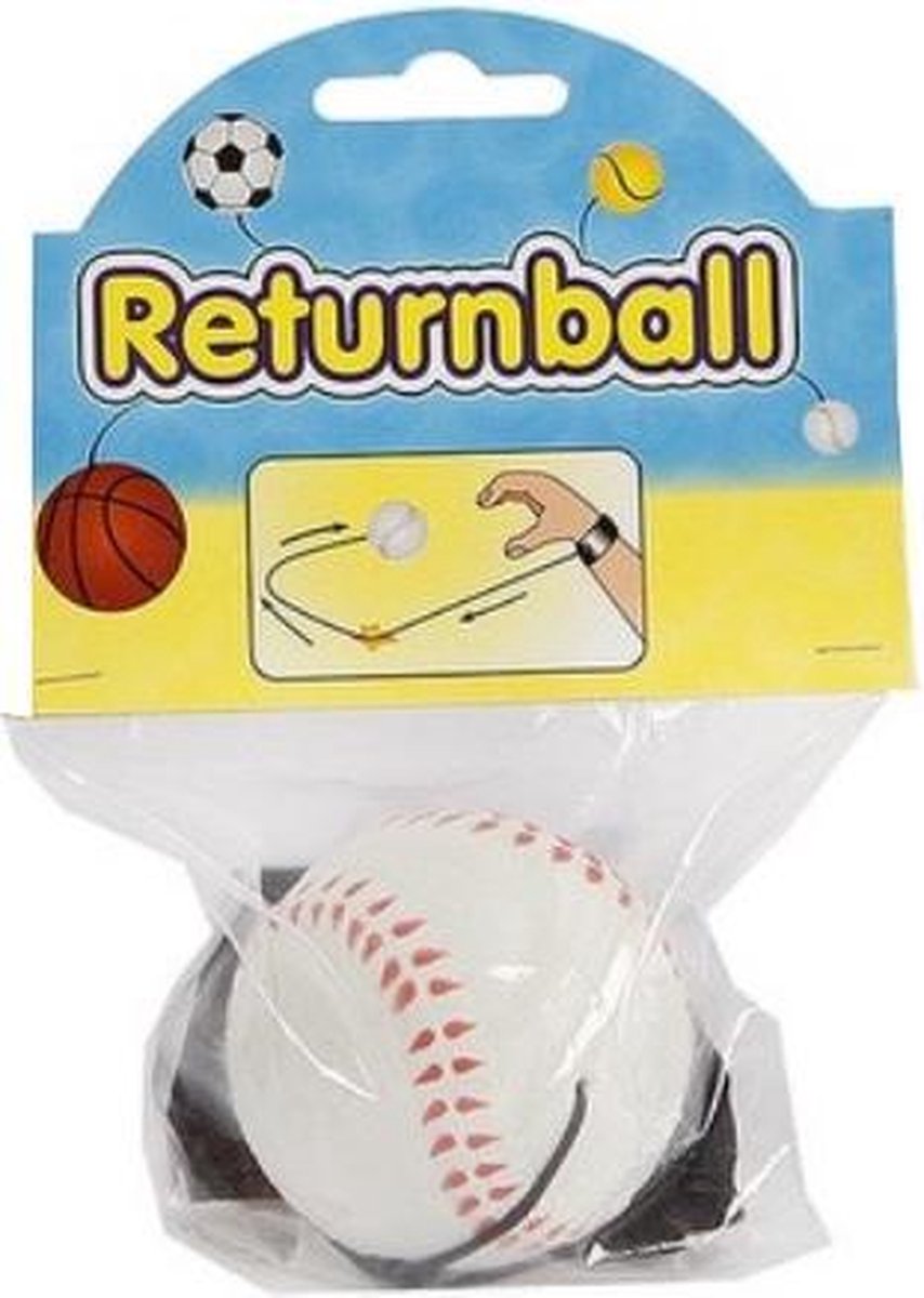 Toys Amsterdam Terugkaatsbal Honkbal Junior 6 Cm Schuim Wit