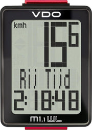 VDO M 1.1 WL Fietscomputer - Draadloos - Analoog - Zwart