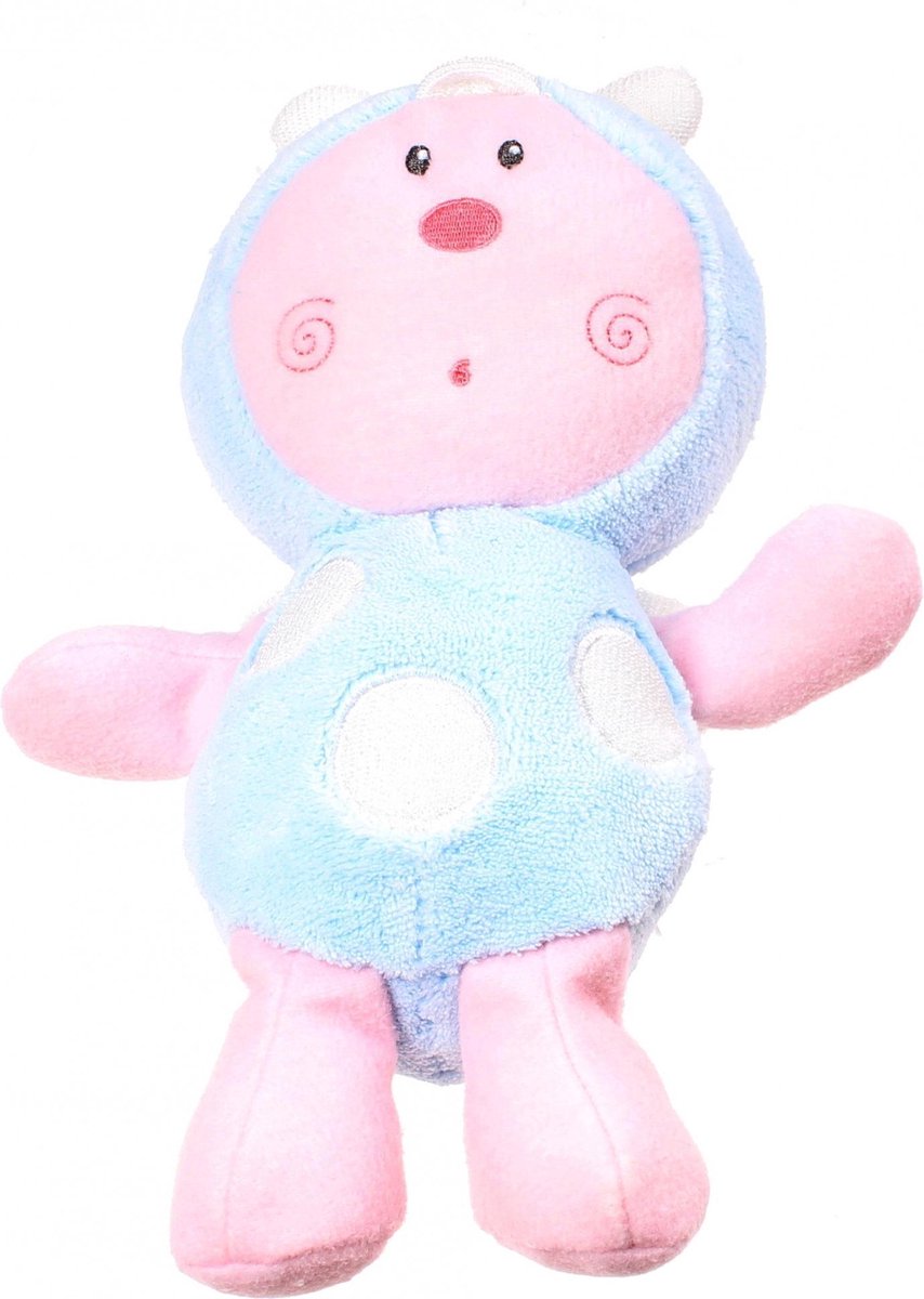 Luminou Glow in the dark knuffel lieveheersbeestje blauw 27 cm