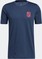 Adidas Champion T-Shirt Heren Golf Navy Pink - Maat L