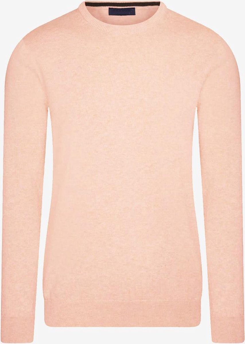 Roze melange pullover | ronde hals | Katoen | L L