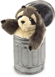 Folkmanis Raccoon in Garbage Can