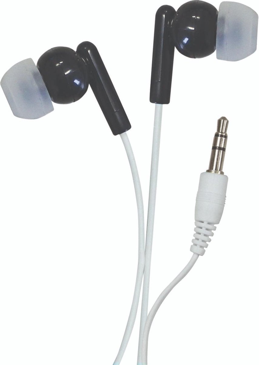 SoundLAB stereo in-ear earphones / zwart/wit - 1