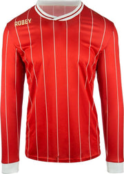 Robey Pinstripe LS voetbalshirt lange mouwen (maat M) - Red