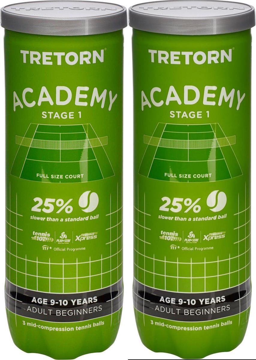 Tretorn Academy Stage 1 Green 6 pack