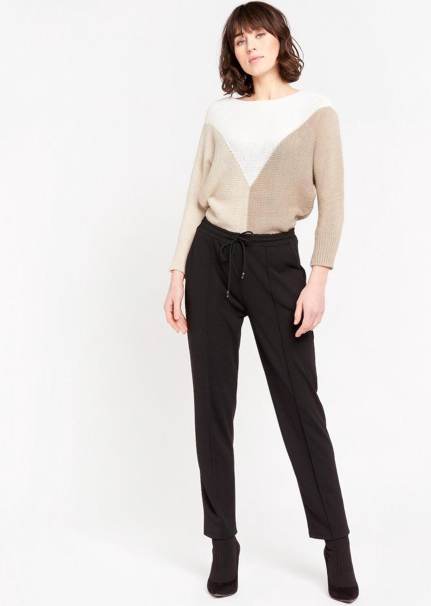Trui met color block - Beige