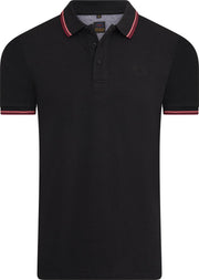 Mario Russo - Heren Polo SS Tipped Polo Edward - Zwart - Maat L