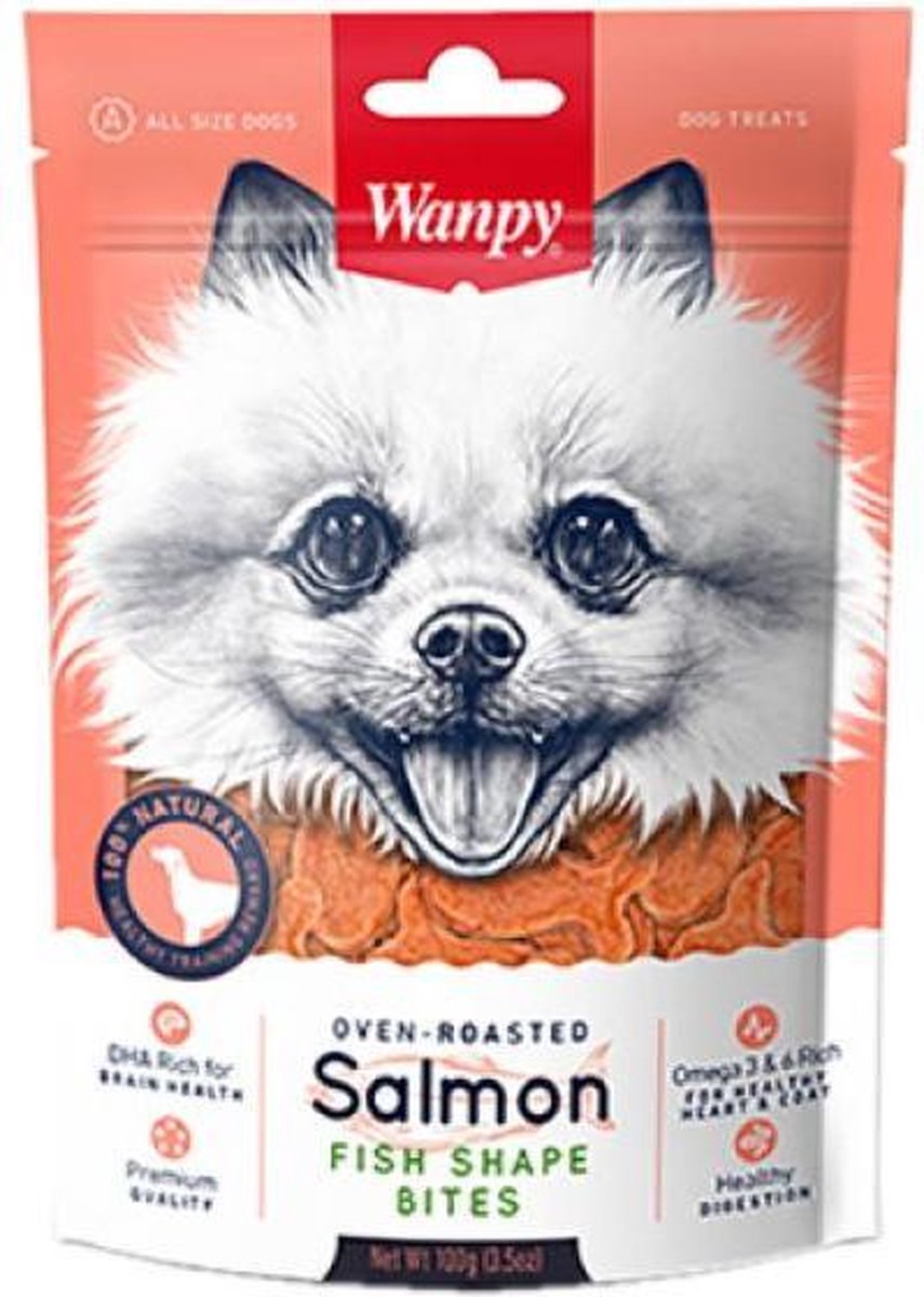 Wanpy | Salmon Fish Shape Bites | Hondensnack