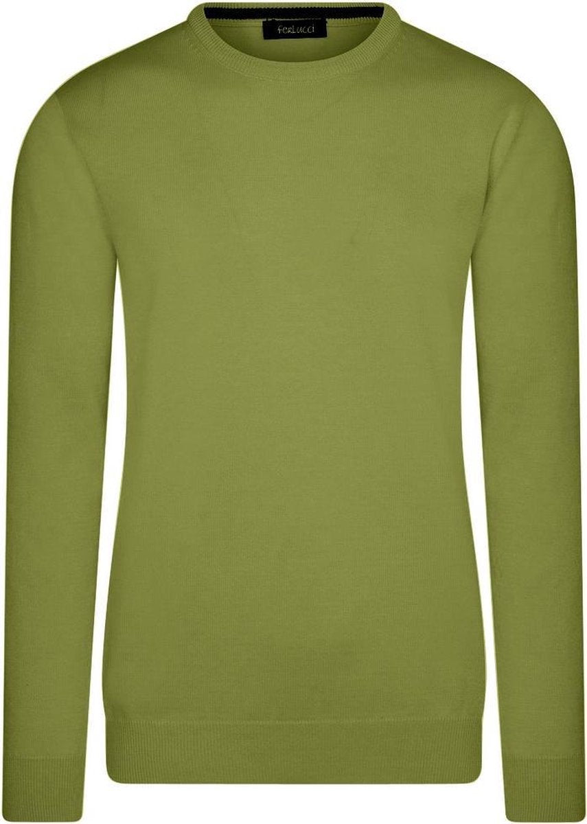 Ferlucci – Exclusieve Heren Trui met Ronde Hals - Army