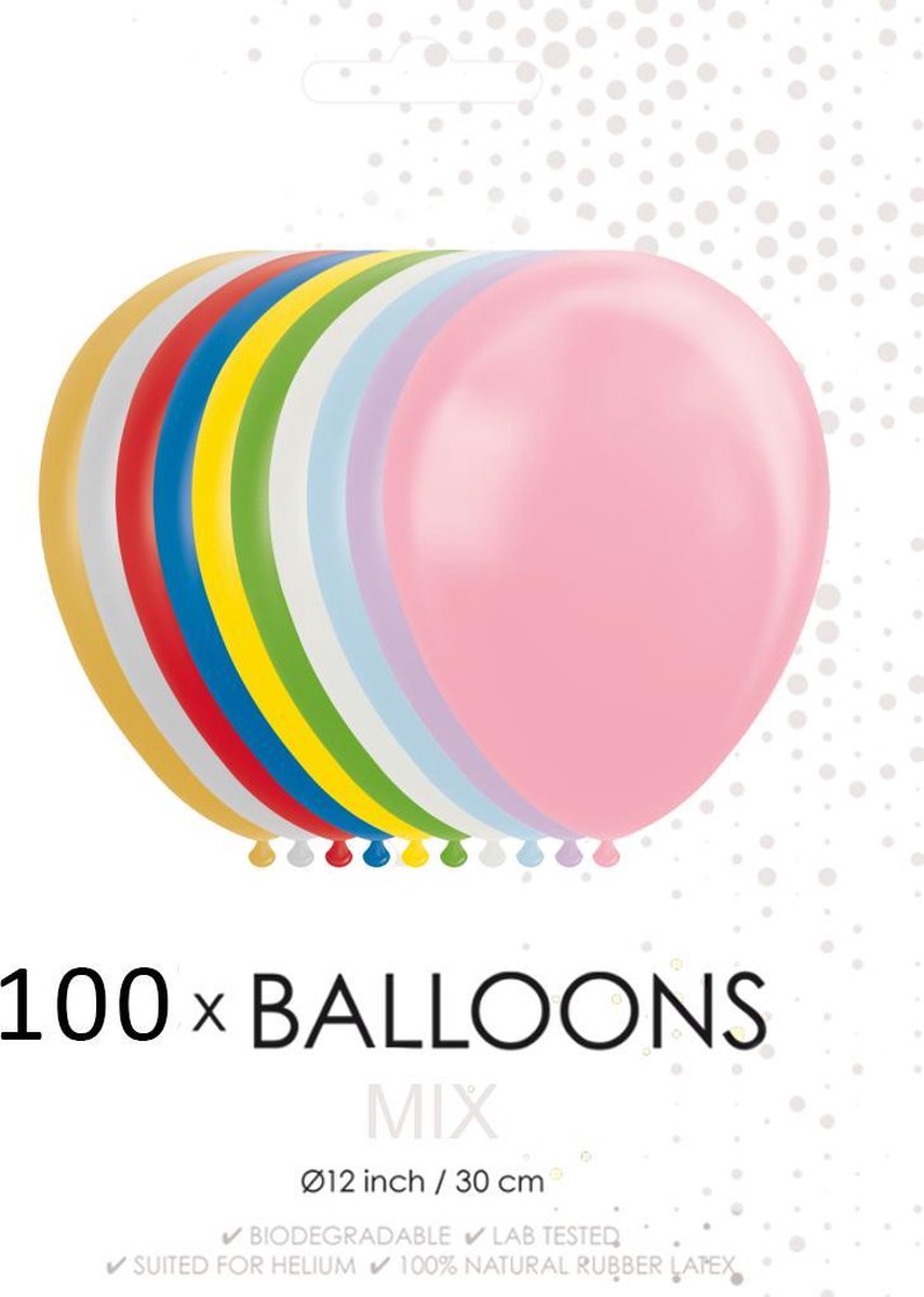 100 ballonnen mix 12 inch.