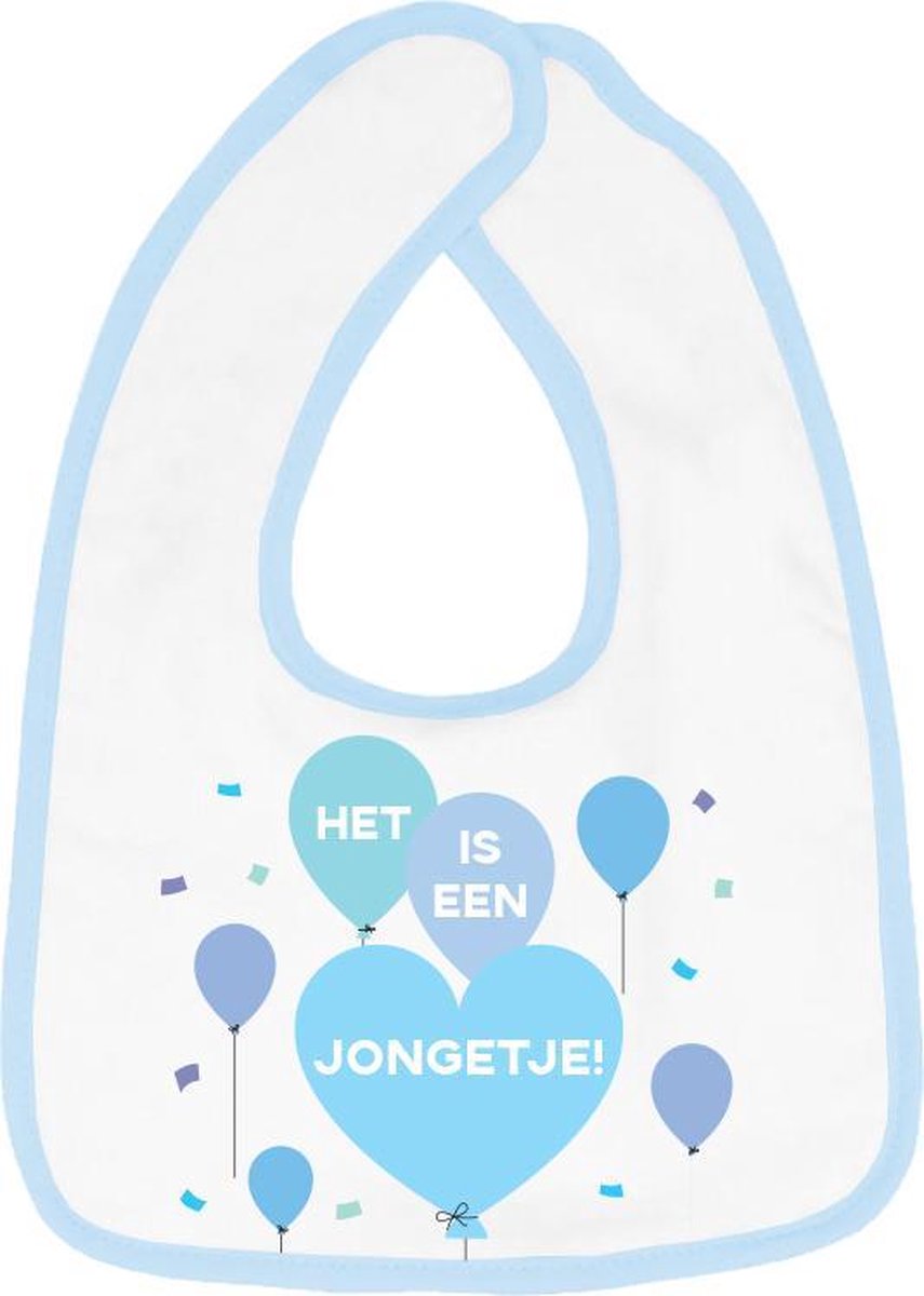 Hospitrix Slabbetje met tekst "Het is een Jongetje! " Blauw - Cadeau Zwangerschap - Baby Kwijldoek - Kwijllap - Morslap - Bavette