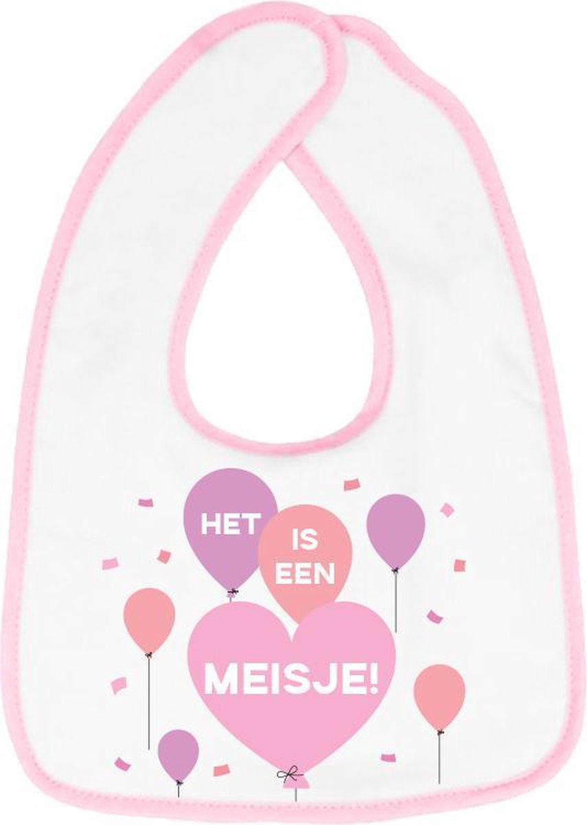 Hospitrix Slabbetje met tekst "Het is een meisje! " Roze - Cadeau Zwangerschap - Baby Kwijldoek - Kwijllap - Morslap - Bavette