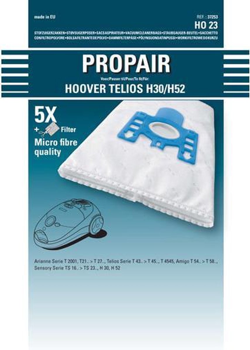 HOOVER - STOFZUIGERZAK PROPAIR TELIOS H 30 T4300-4420   5 STUKS + MICRO FILTER -
