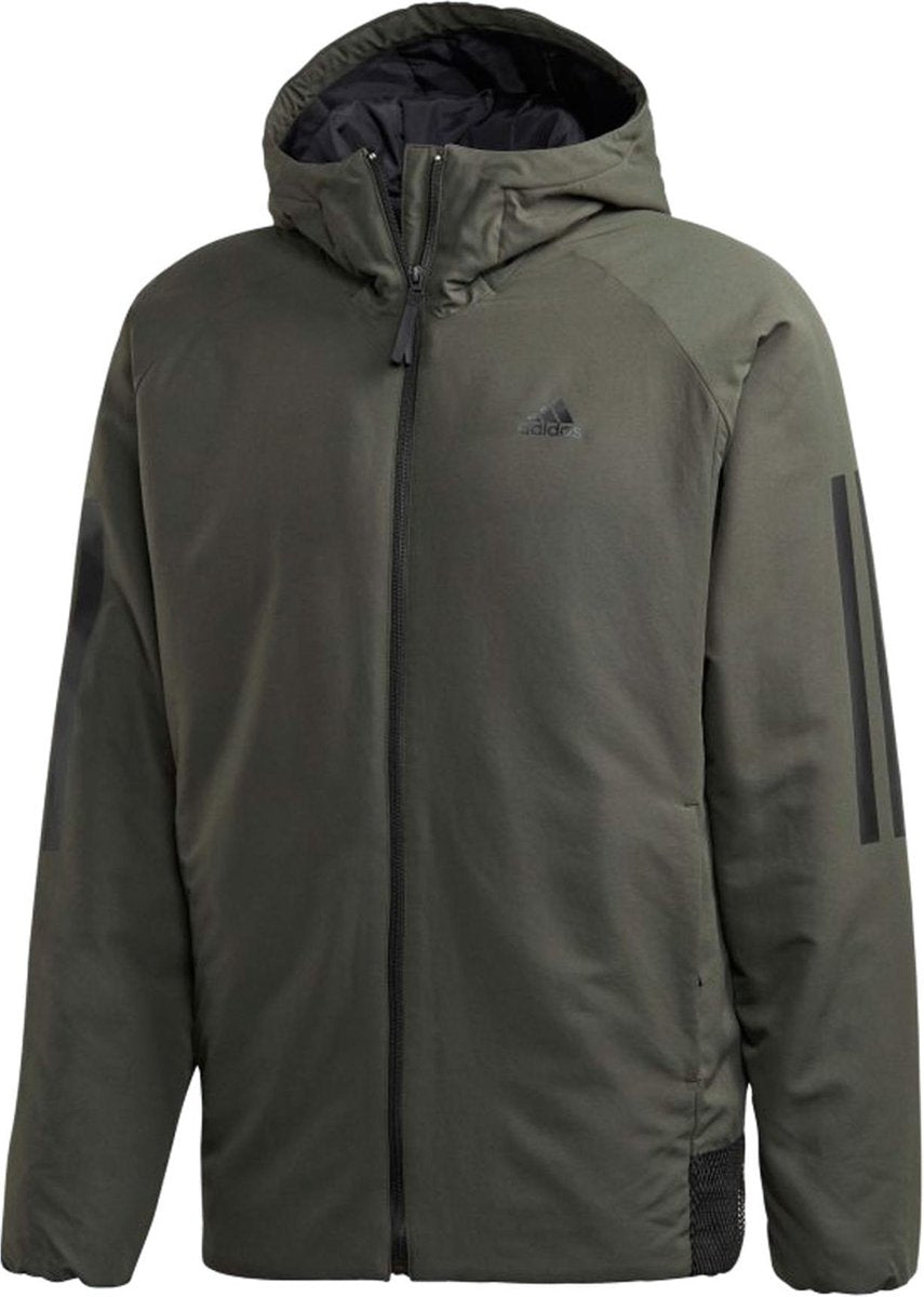 adidas BTS 3-Stripes Insulated Hooded Jas - Mannen - Groen/zwart