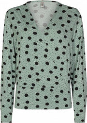 Soyaconcept SC-Marica AOP 125 overslag shirt groen/zwart/off-white maat S/36