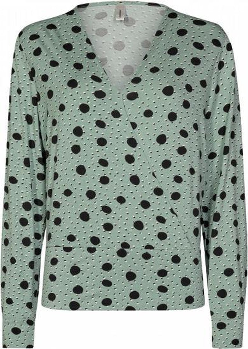 Soyaconcept SC-Marica AOP 125 overslag shirt groen/zwart/off-white maat S/36
