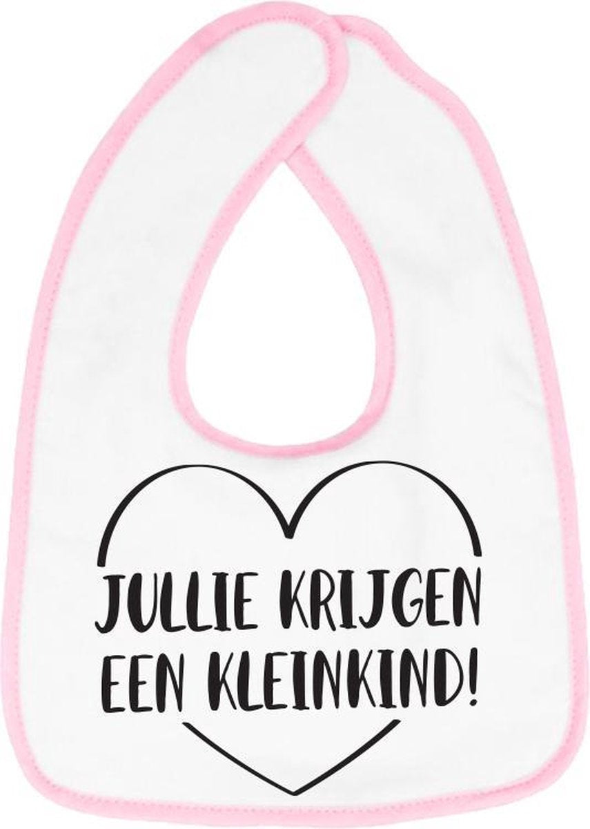 Hospitrix Slabbetje met Tekst "Jullie Krijgen een Kleinkind!" Roze - Cadeau Zwangerschap - Baby Kwijldoek - Kwijllap - Morslap - Bavette