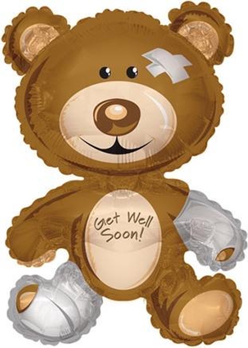 Folie ballon Get Well Soon! in de vorm van een beer 91