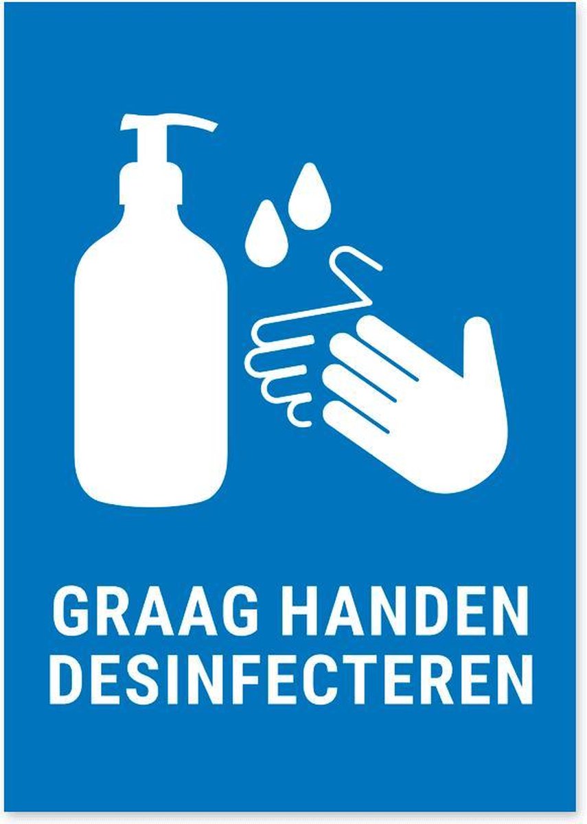 Corona raamsticker A1 “Graag handen desinfecteren” | Corona sticker