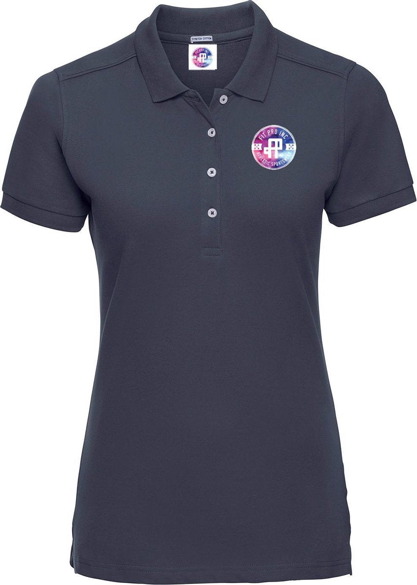 FitProWear Slim-Fit Polo Rosa Dames - Donkerblauw - Maat XXL/2XL - Poloshirt - Sportpolo - Slim Fit Polo - Slim-Fit Poloshirt - T-Shirt - Katoen polo - Polo -  Getailleerde polo dames - Getailleerd poloshirt - Blauwe polo