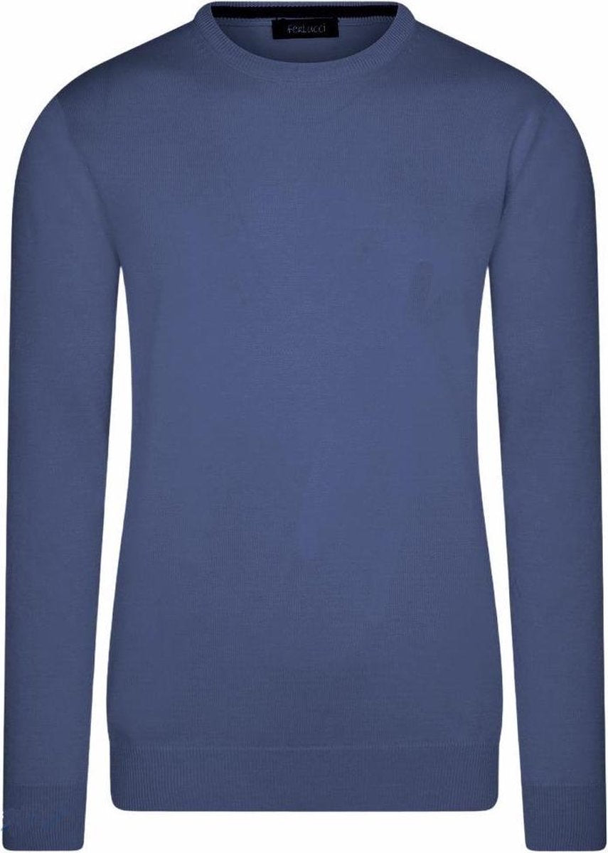 Ferlucci – Exclusieve Heren Trui met Ronde Hals - Blauw Mêlee