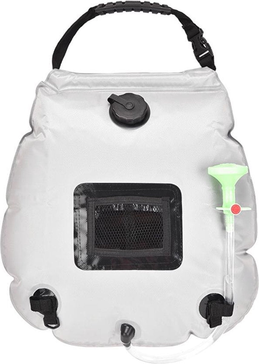 Baymate 20L Water Zakken Outdoor Camping Douche Tas Zonne-energie Draagbare Vouwen Wandelen Klimmen Bad Apparatuur Douchekop Schakelbaar White
