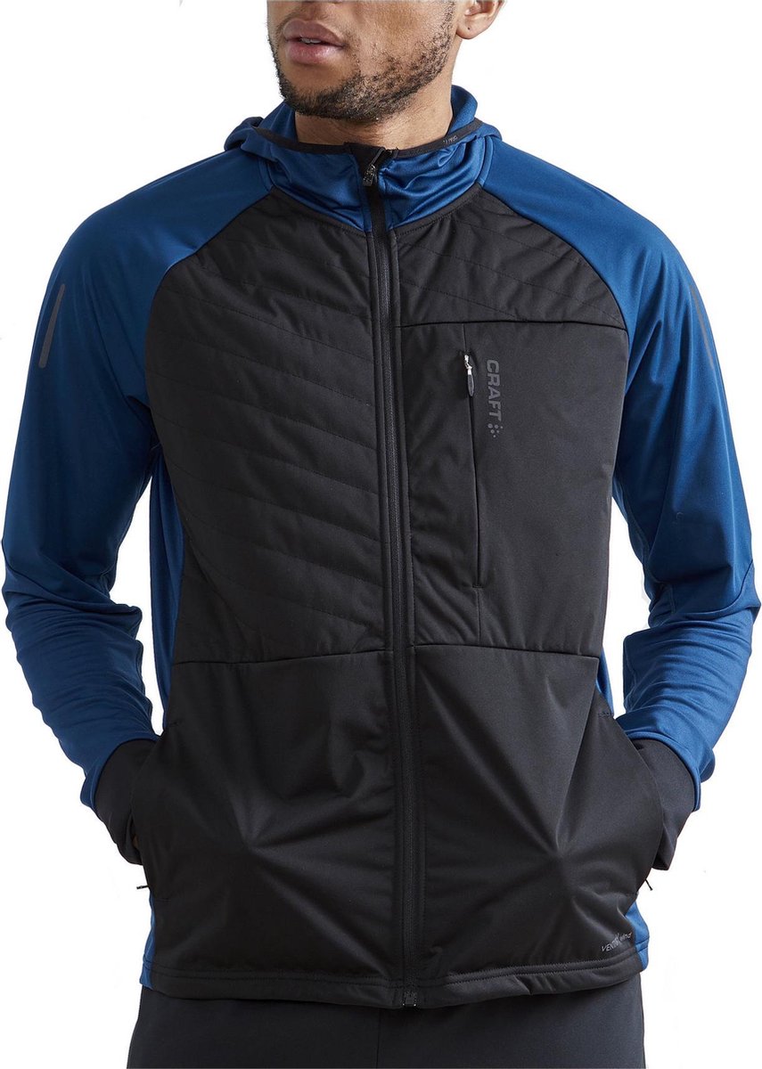 Craft ADV Warm Tech  Sportjas - Maat L  - Mannen - zwart/blauw