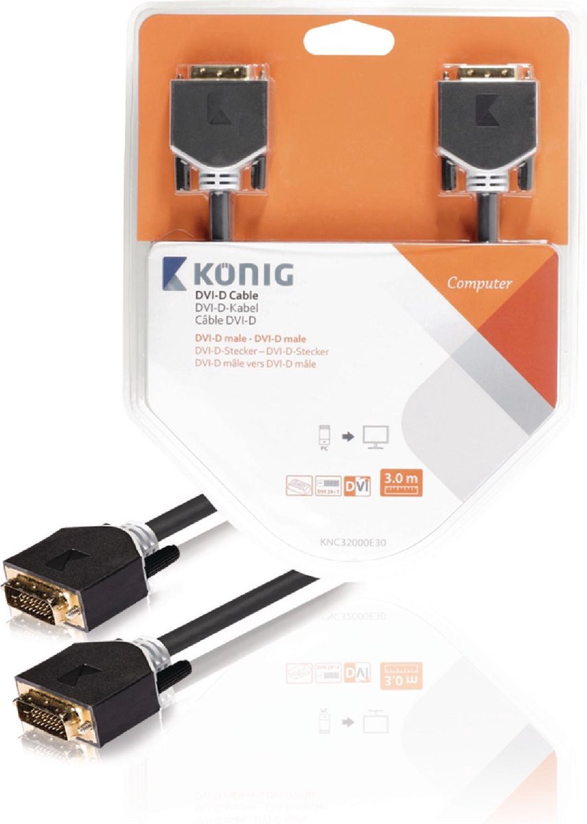 König DVI-D 3M - Antraciet