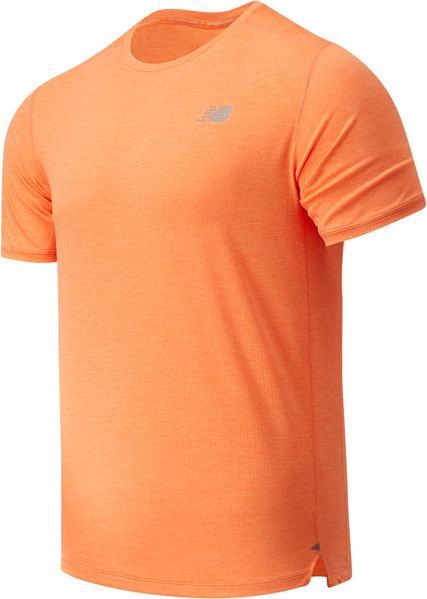 New Balance Impact Run Shirt Heren - oranje/wit - maat XL