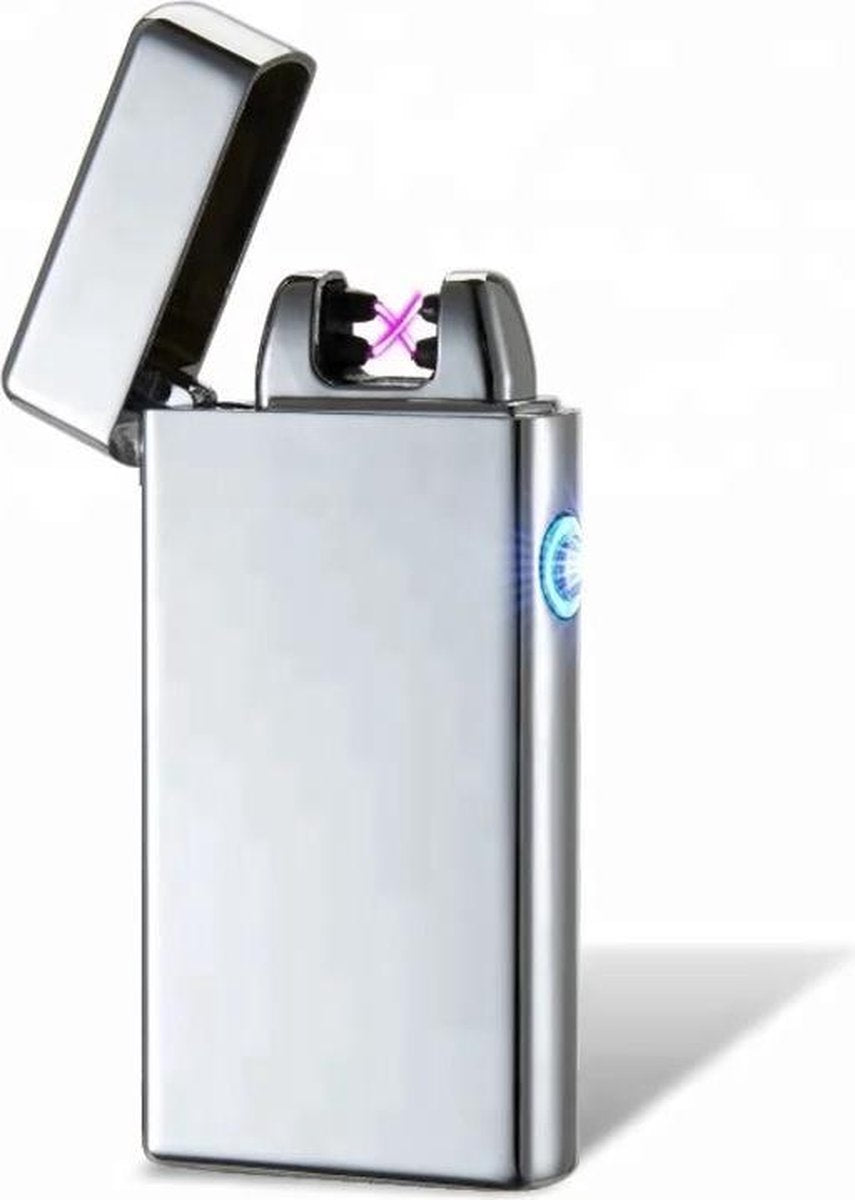 LOUZIR Elektrische Plasma Aansteker – USB Aansteker - Oplaadbaar- zilver/wit