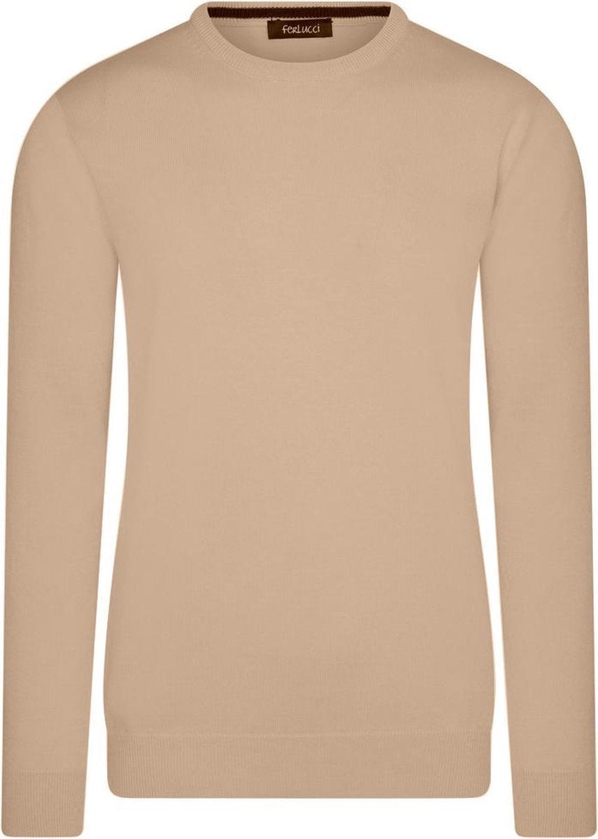 Ferlucci – Exclusieve Heren Trui met Ronde Hals - Bruin