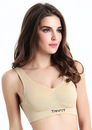 Best Seller: Seamless Comfortable Activewear bra with Removable Pads - L - nude