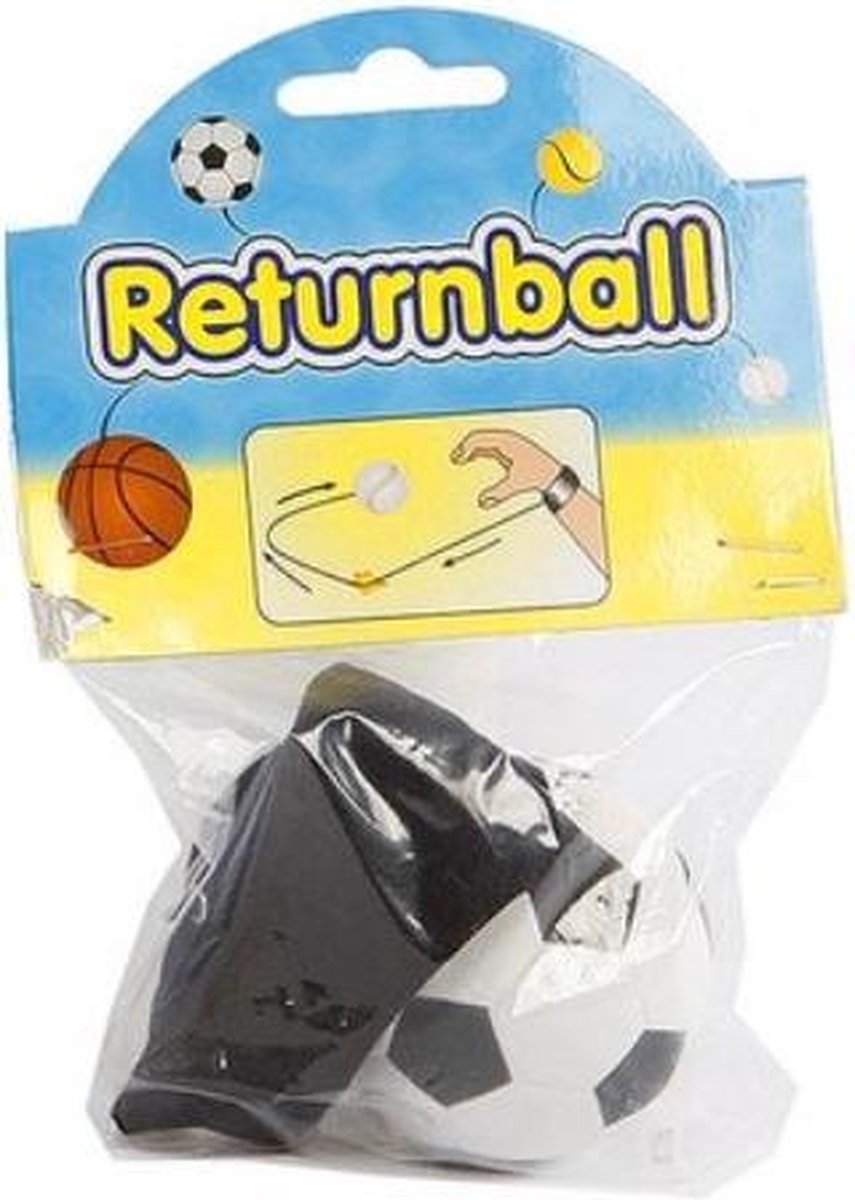 Toys Amsterdam Terugkaatsbal Voetbal Junior 6 Cm Schuim Zwart/wit