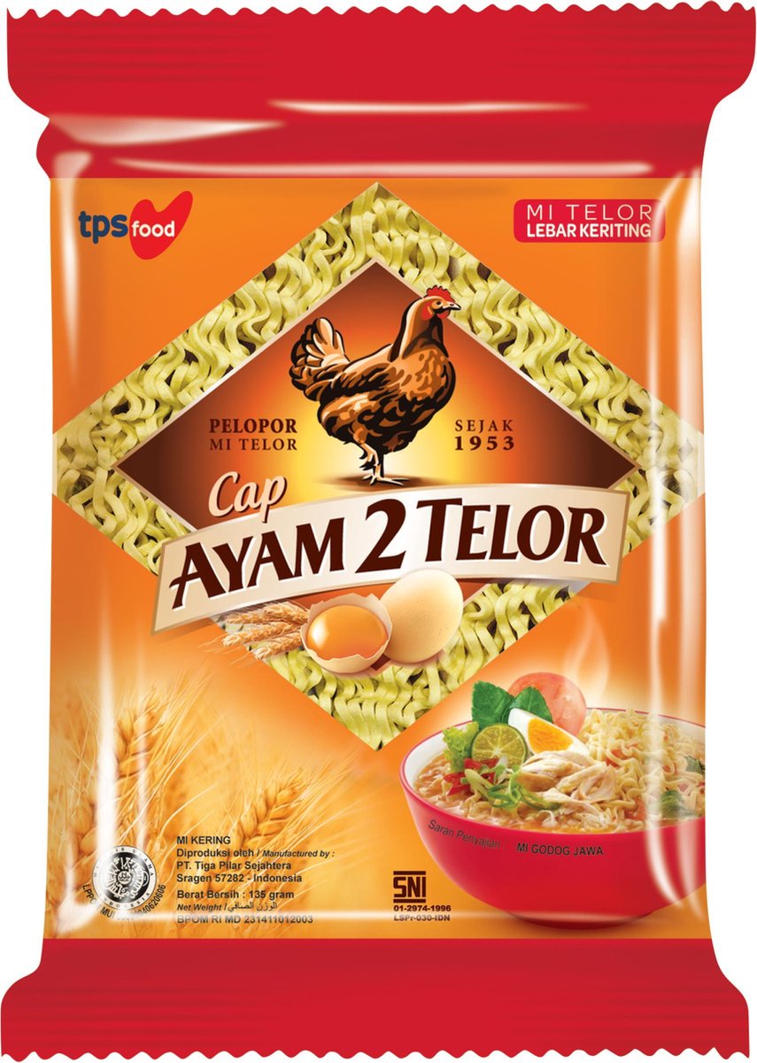 TPS Mie Ayam 2 Telor (Egg Noodles) 670g
