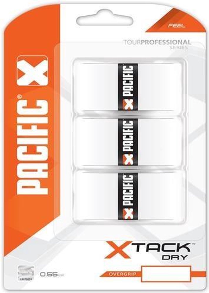 Pacific X Tack Pro Overgrip Feel Wit 0.55 mm 3 Stuks