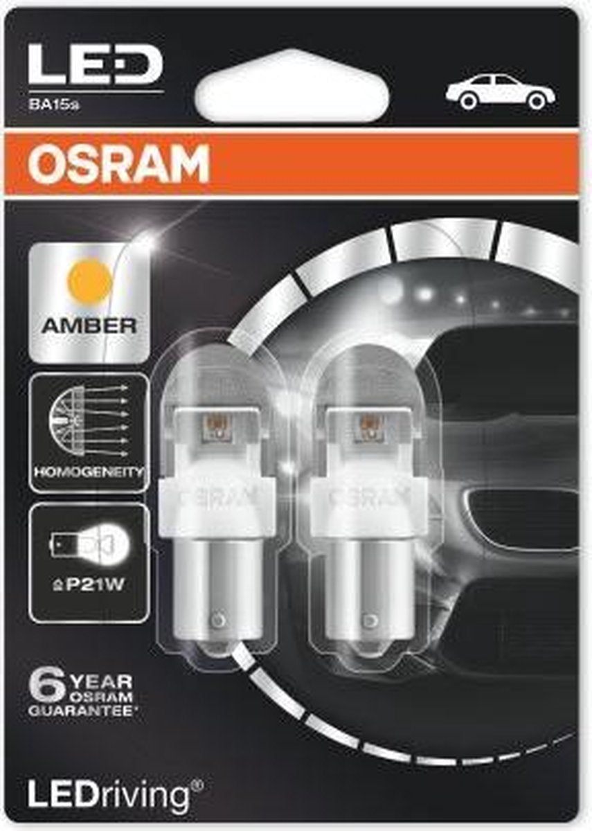 OSRAM LEDRiving BA15S 12V Oranje 7556YE-02B