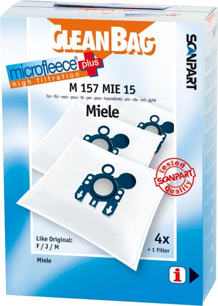 Scanpart  - Stofzuigerzakken - Geschikt voor Miele  F/J/M - 4 stuks