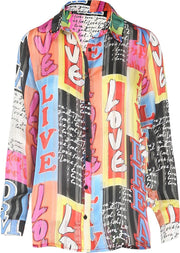 Cassis - Soepele blouse bedrukt met comics - Multicolor