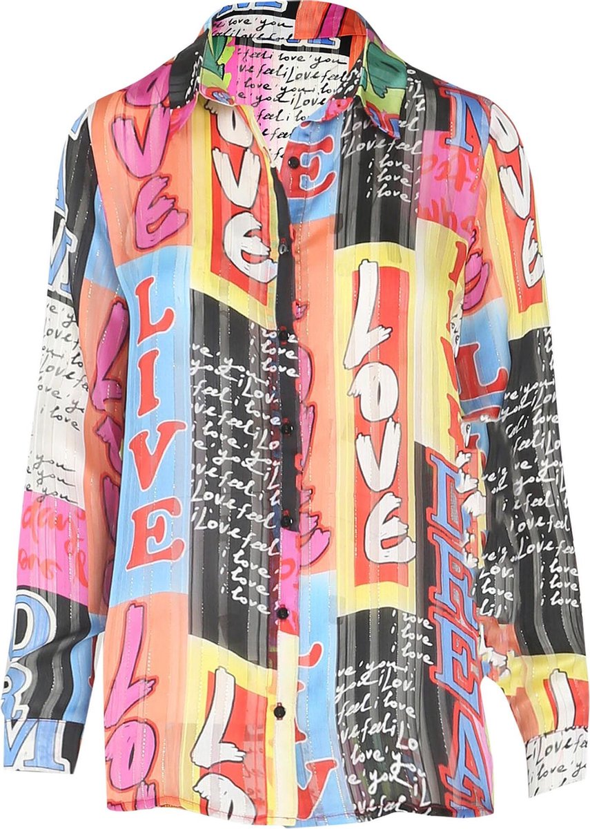 Cassis - Soepele blouse bedrukt met comics - Multicolor