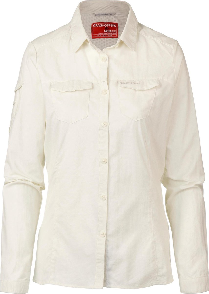 Craghoppers - Blouse voor dames - Longsleeve - Adventure II - Offwhite - maat M (40)