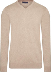 Cremekleurige pullover | V-hals | Katoen | XL XL