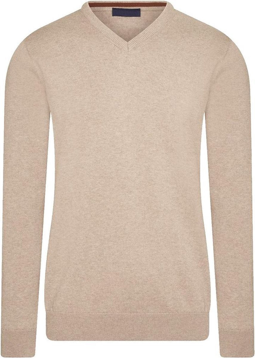 Cremekleurige pullover | V-hals | Katoen | XL XL