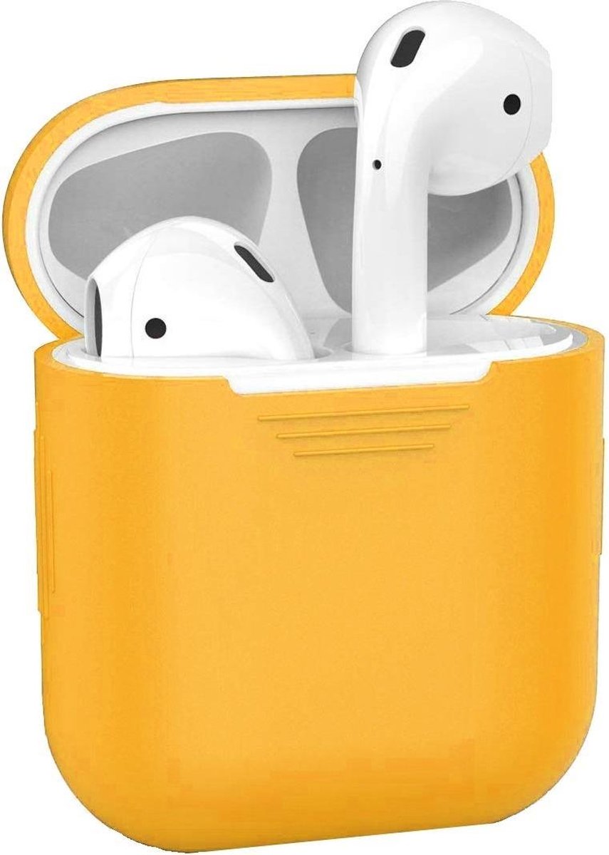 Siliconen Bescherm Hoesje Cover Hoes voor Apple AirPods 1 Case Oranje