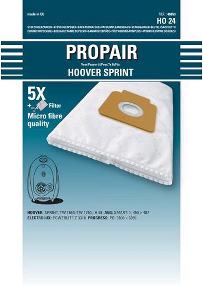 HOOVER - STOFZUIGERZAK HOOVER SPRINT   H58   5 STUKS + MICRO FILTER - 46850