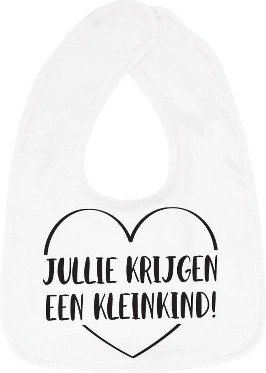 Hospitrix Slabbetje met Tekst "Jullie Krijgen een Kleinkind!" Wit - Cadeau Zwangerschap - Baby Kwijldoek - Kwijllap - Morslap - Bavette