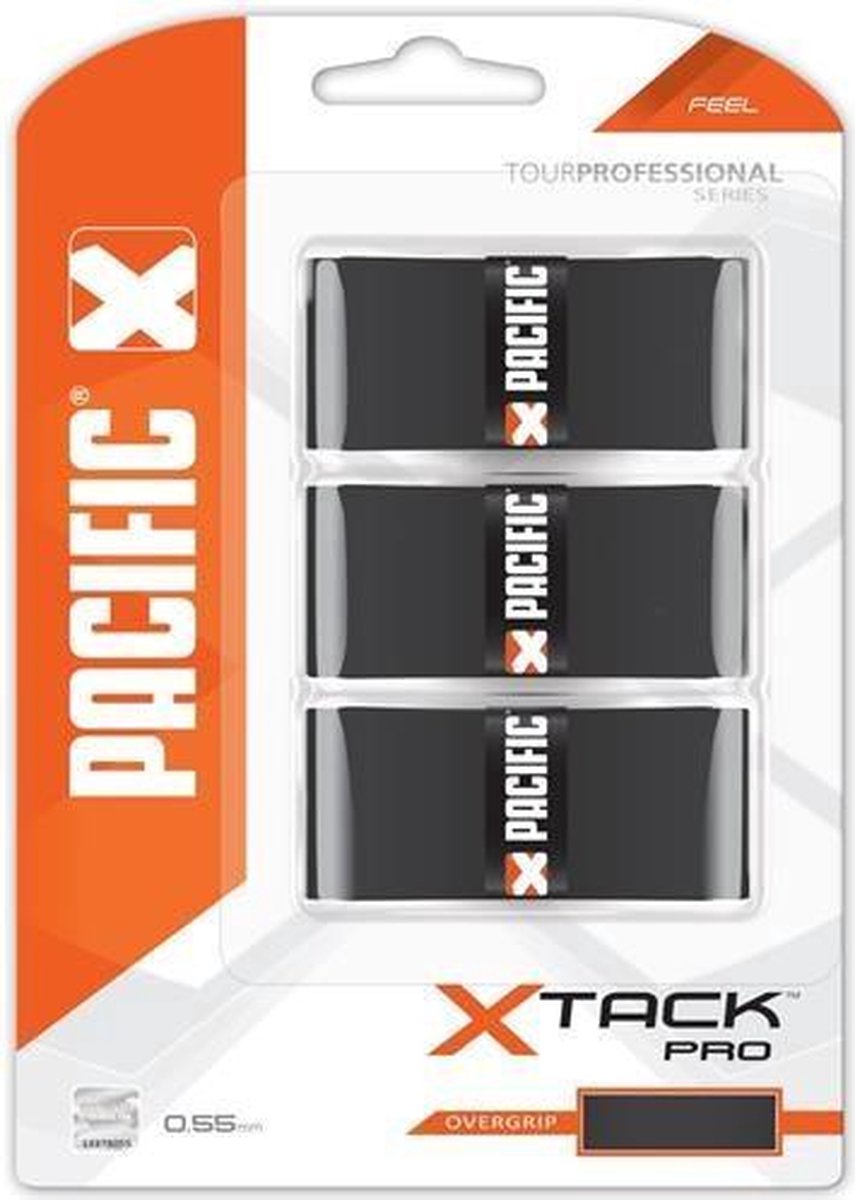 Pacific X Tack Pro Overgrip Feel Zwart 0.55 Mm 3 Stuks