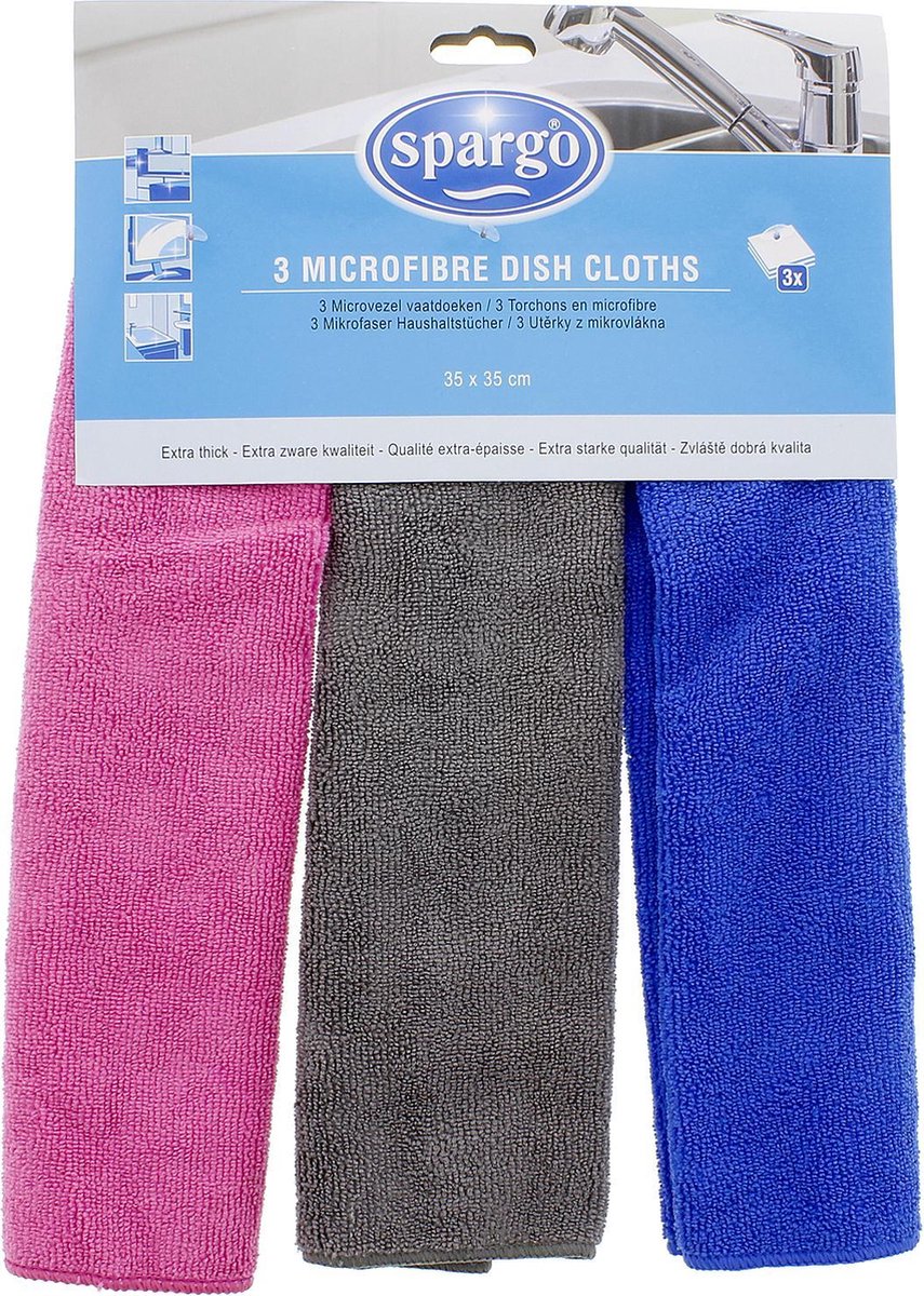 Microvezel handdoek - vaatwasdoek - 35x35cm - huishouddoekjes - set 3 stuks